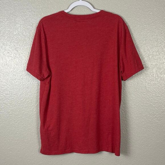 Lucky Brand Los Angeles Size Large Men’s Red Faded Style Crew Neck Graphic Tee - Picture 7 of 7